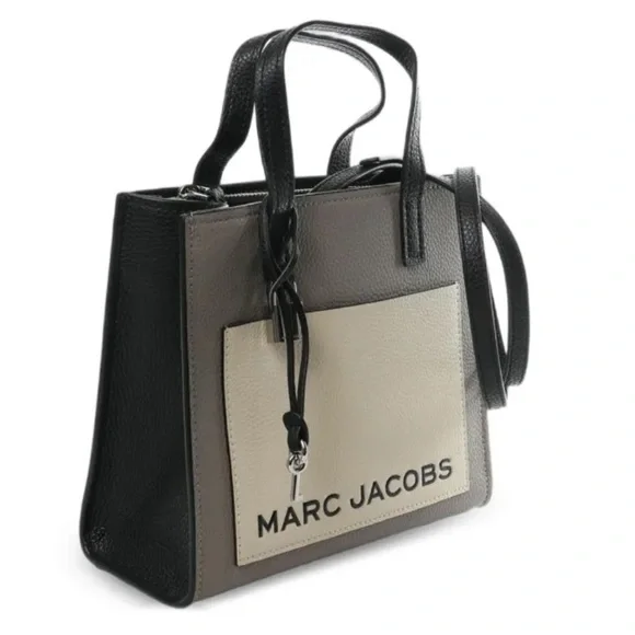 Marc Jacobs Taupe, Cream & Black Leather Tote - Picture 2 of 10